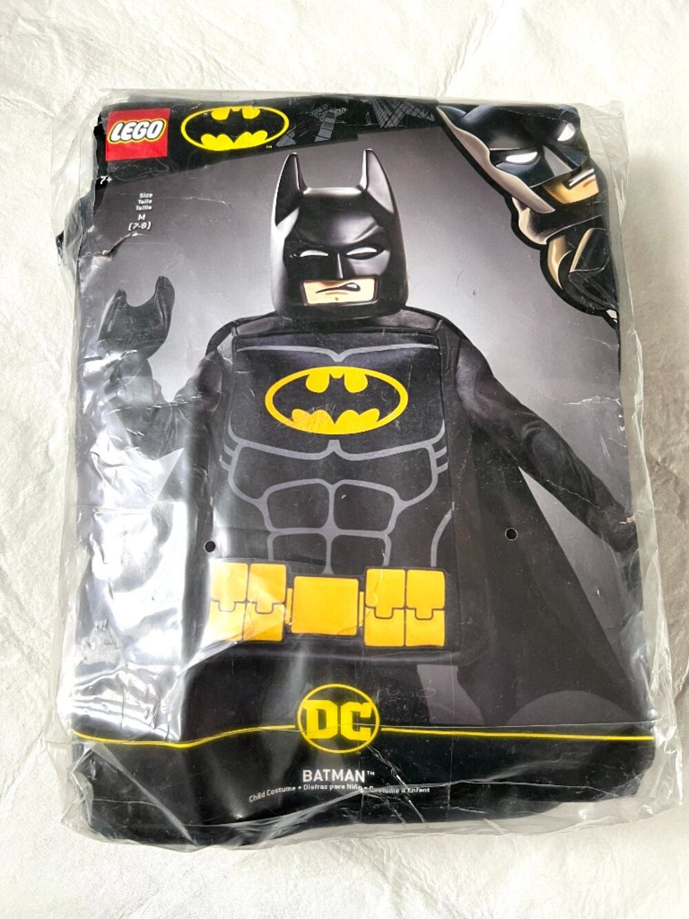 Batman Lego Movie Classic Costume kids medium 7-8 cape mask tunic hands
